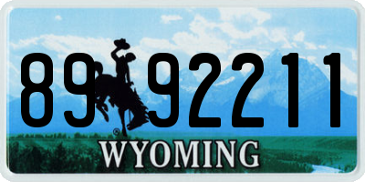 WY license plate 8992211