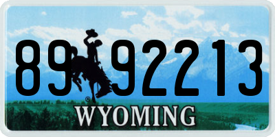 WY license plate 8992213
