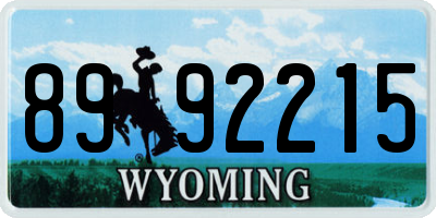 WY license plate 8992215