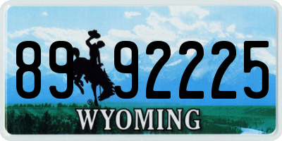 WY license plate 8992225