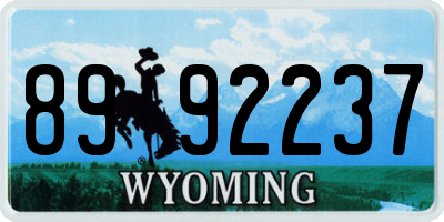 WY license plate 8992237