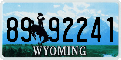 WY license plate 8992241