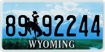 WY license plate 8992244