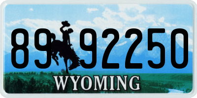 WY license plate 8992250