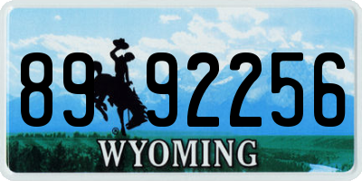WY license plate 8992256