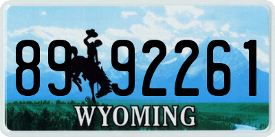 WY license plate 8992261