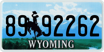 WY license plate 8992262
