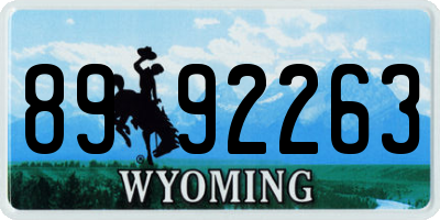 WY license plate 8992263