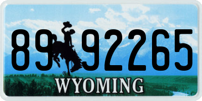 WY license plate 8992265