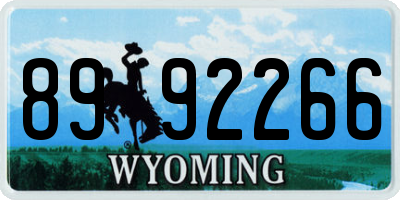 WY license plate 8992266