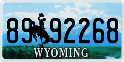 WY license plate 8992268