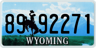 WY license plate 8992271