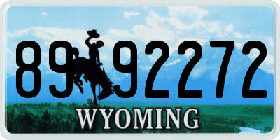 WY license plate 8992272