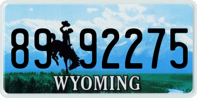 WY license plate 8992275