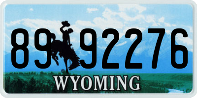 WY license plate 8992276