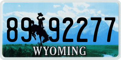 WY license plate 8992277