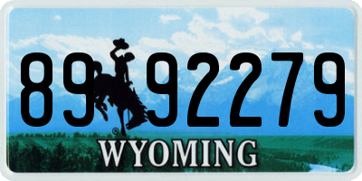 WY license plate 8992279