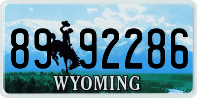 WY license plate 8992286