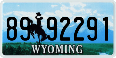 WY license plate 8992291