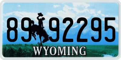 WY license plate 8992295