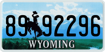 WY license plate 8992296