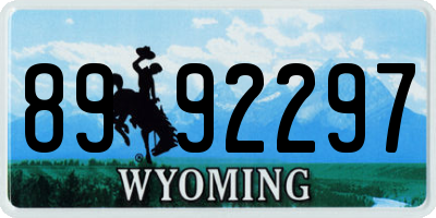 WY license plate 8992297