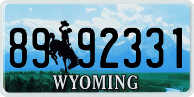 WY license plate 8992331