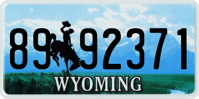 WY license plate 8992371