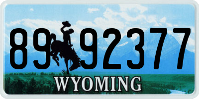 WY license plate 8992377