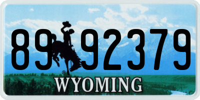 WY license plate 8992379