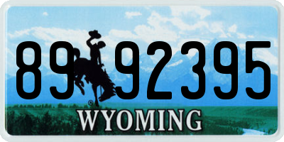 WY license plate 8992395