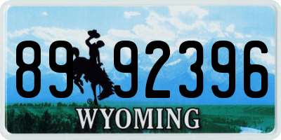 WY license plate 8992396