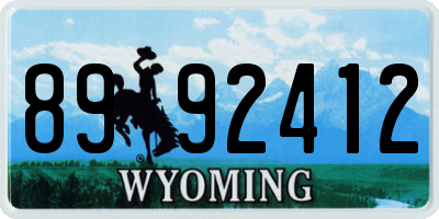 WY license plate 8992412