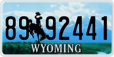 WY license plate 8992441