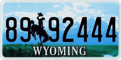 WY license plate 8992444