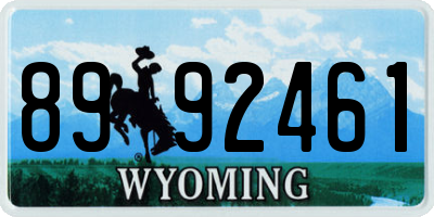 WY license plate 8992461