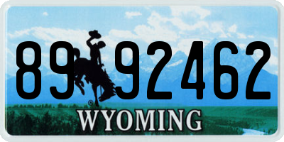 WY license plate 8992462