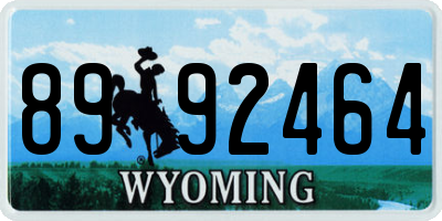 WY license plate 8992464