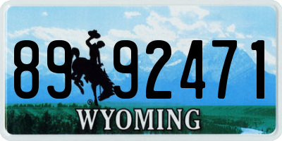 WY license plate 8992471