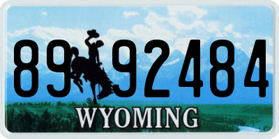 WY license plate 8992484