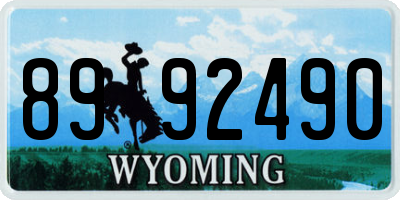 WY license plate 8992490