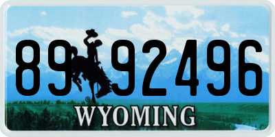 WY license plate 8992496