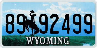 WY license plate 8992499