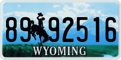 WY license plate 8992516