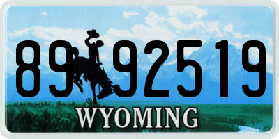 WY license plate 8992519