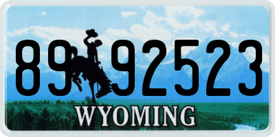 WY license plate 8992523