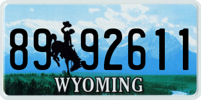 WY license plate 8992611