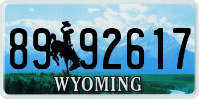 WY license plate 8992617