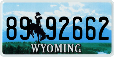 WY license plate 8992662