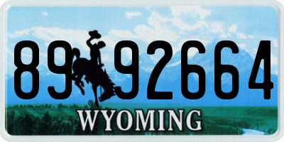 WY license plate 8992664